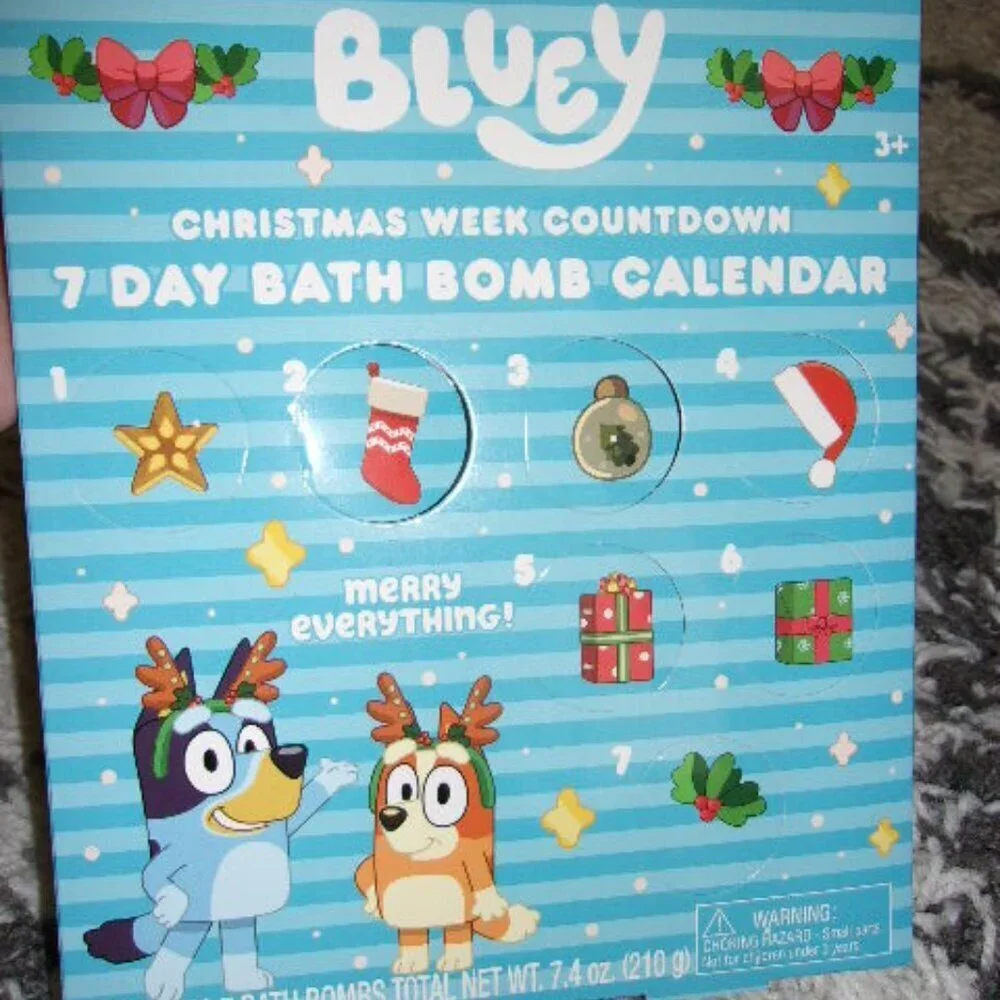 NEW Bluey Christmas Countdown Bath Bomb Calendar